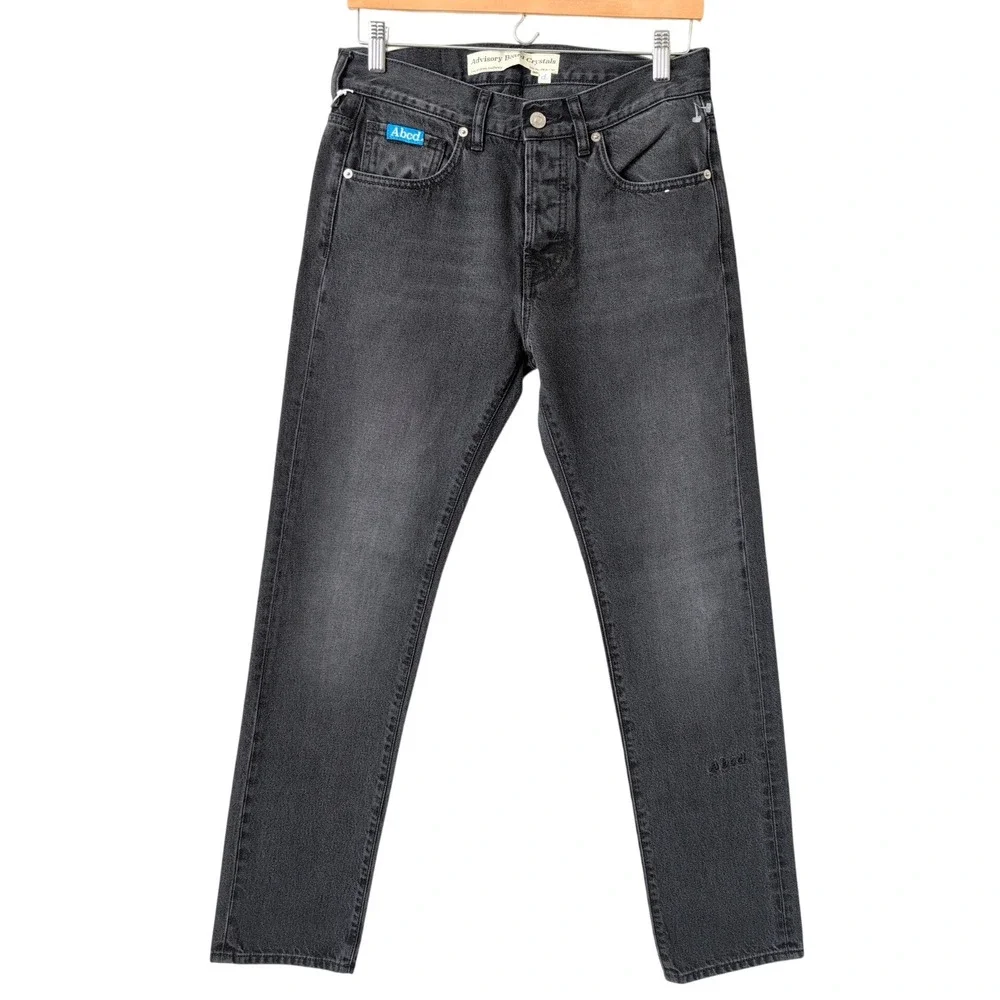 NWT Advisory Board‎ Crystals Abcd Jeans Faded Black Straight Leg Denim 30 Italy